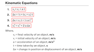 Kinematic Equations Problems With