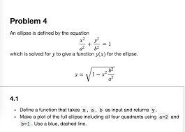 Solved Problem 4 An Ellipse Is Defined
