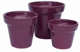 Glazed Purple Flowerpot Shaped Garden