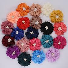 How to make flower hand embroidery. 2021 Size 5 5cm Fabric Cloth Flower Heads Handmade Daisy Flowers Material Diy For Wedding Girl Hair Flower Accessories From Hymen 14 77 Dhgate Com