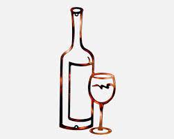 Metal Art Decor Wine Bottle Glass