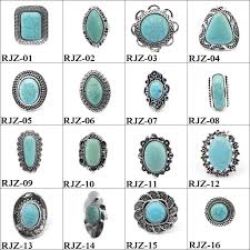 vine turquoise natural stone rings