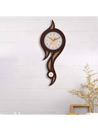 Wood Round Pendulum Wall Clock