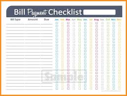 5 Printable Monthly Bill Organizer Parts Of Resume Monthly Bill