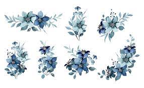 watercolor flowers vectors