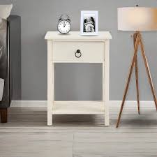 cream rectangle wood end table