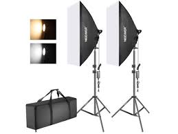 Neewer Photography Bi Color Dimmable Led Softbox Lighting Kit 20x27 Inches Studio Softbox 45w Dimmable Led Light Head With 2 Color Temperature And Light Stand For Photo Studio Portrait Video Shooting Newegg Com