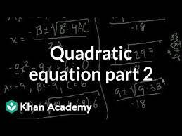 Quadratic Equations Algebra I