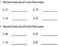 These first grade math worksheets will help your child learn their place value, reading, writing and ordering numbers up to 100. Ones Tens Hundreds Units Place Value Worksheets