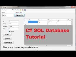 c sql database tutorial 5 search data