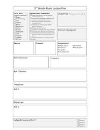 Elementary Music Lesson Plan Template