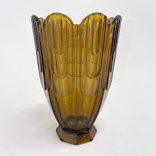 Vintage Amber Glass Vase By Rudolf