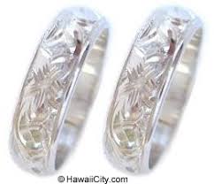 wedding rings hawaiian 14k white gold