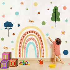 A Set Of Rainbow Wall Stickers Trees