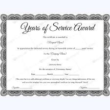 Years Of Service Award 09 10years Of Service Award Certificate