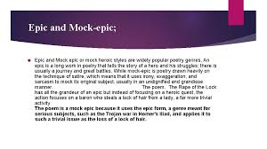 Mock-heroic Poetry The Rape of the Lock