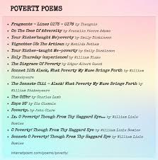poverty poems