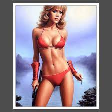 8x10 Art Print Jane Fonda A Woman In A Bikini Holding A Gun, Inspired By  D12086 | eBay