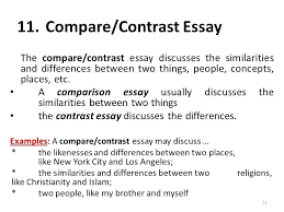 Comparison Contrast Essay Examples Example Comparison And Contrast