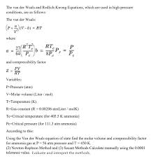 Der Waals And Redlich Kwong Equations