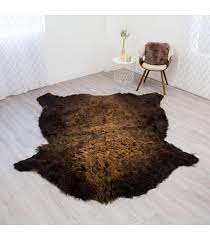 buffalo robe bison hide rug 098 50