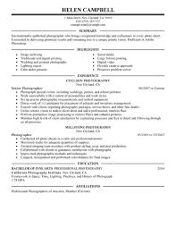Senior Photographer Resume Examples Free To Try Today