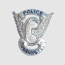 police motorcycle pin silver