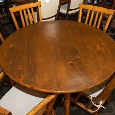 round rustic pine dining table with 5