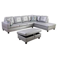 Faux Leather Sectional Sofa Set Sh9515b