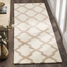 wool printed 2x4ft white beige moroccan