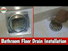 installation bathroom floor drain