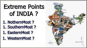 Extreme points of India (भारत के चरम बिंदु) Northern, Southern, Western, Eastern  Most Points. - YouTube