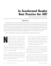 Pdf Is Accelerated Reader Best Practice For All