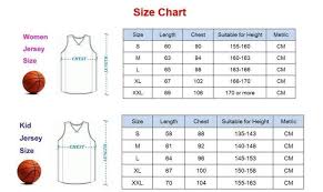 Youth Basketball Jersey Size Chart