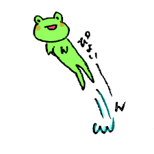 飛び跳ねるカエルのイラスト | ゆるくてかわいい無料イラスト・アイコン素材屋「ぴよたそ」