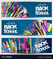 Welcome Back To School Banner Set With Supplies
