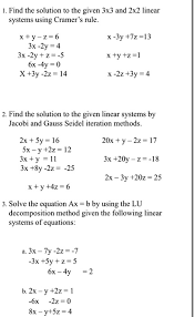 3x3 And 2x2 Linear Systems