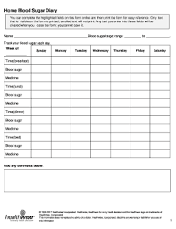 Blood Sugar Tracker App Forms And Templates Fillable