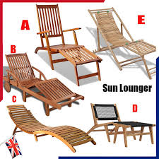 Wooden Sun Lounger Deck Chair Recliner