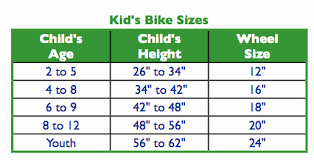Youth Bicycle Sizing Chart Bike Frame Size Guide Bike Height