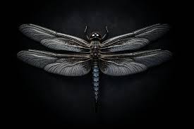 wings spread on a black background