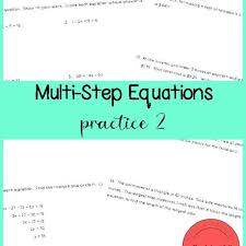 Multi Step Equations Practice 2 Classful