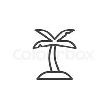 Outline tree nature silhouette branches trees landscape black cut out forest. Coconut Palm Tree Line Icon Outline Stock Vector Colourbox