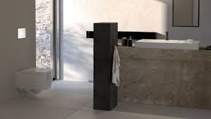 Marble tiles often give the bathroom a sophisticated look. Homepage Geberit
