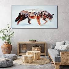 Abstraction Forest Winter Wolf Canvas