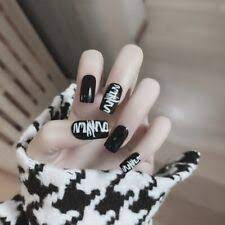 acrylics black full cover nail tip