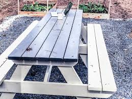 diy finish an outdoor picnic table