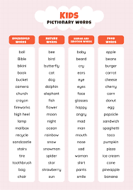 8 best pictionary word list printable