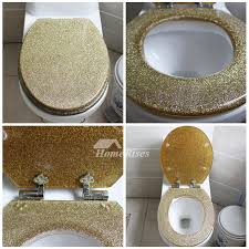 Gold Toilet Seat Glitter Resin