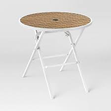 Round Faux Wood Folding Patio Bistro